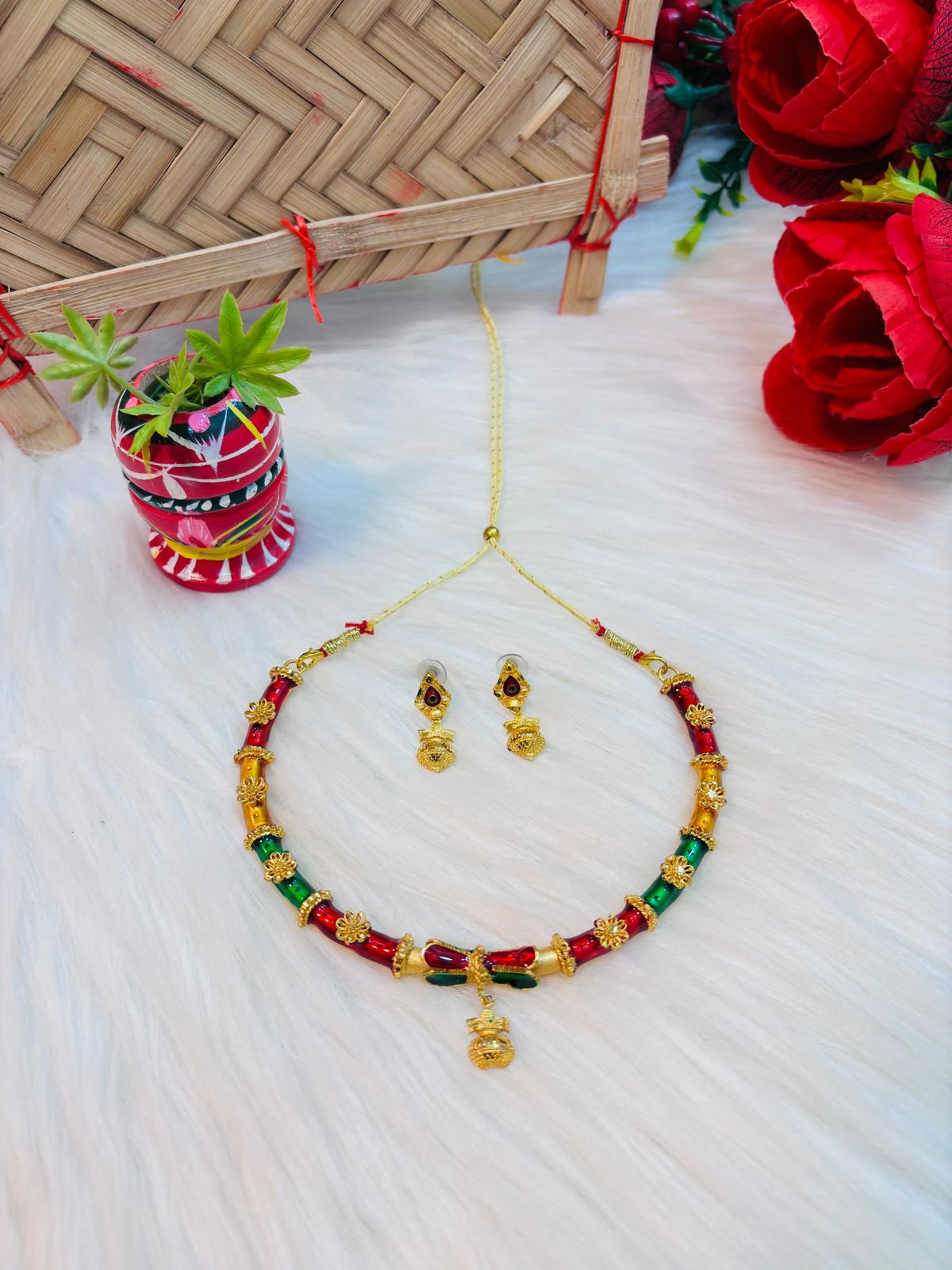 Colors Of Fashion - Gold Plated  Necklace Set