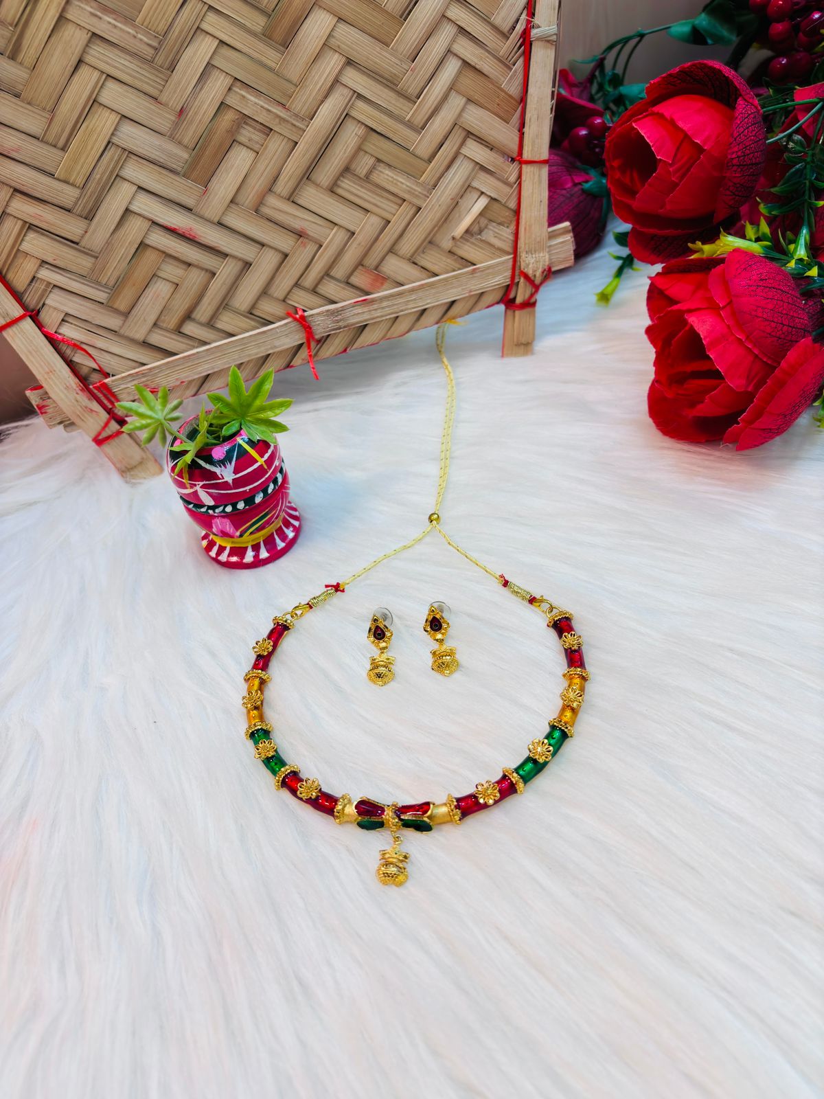 Colors Of Fashion - Gold Plated  Necklace Set