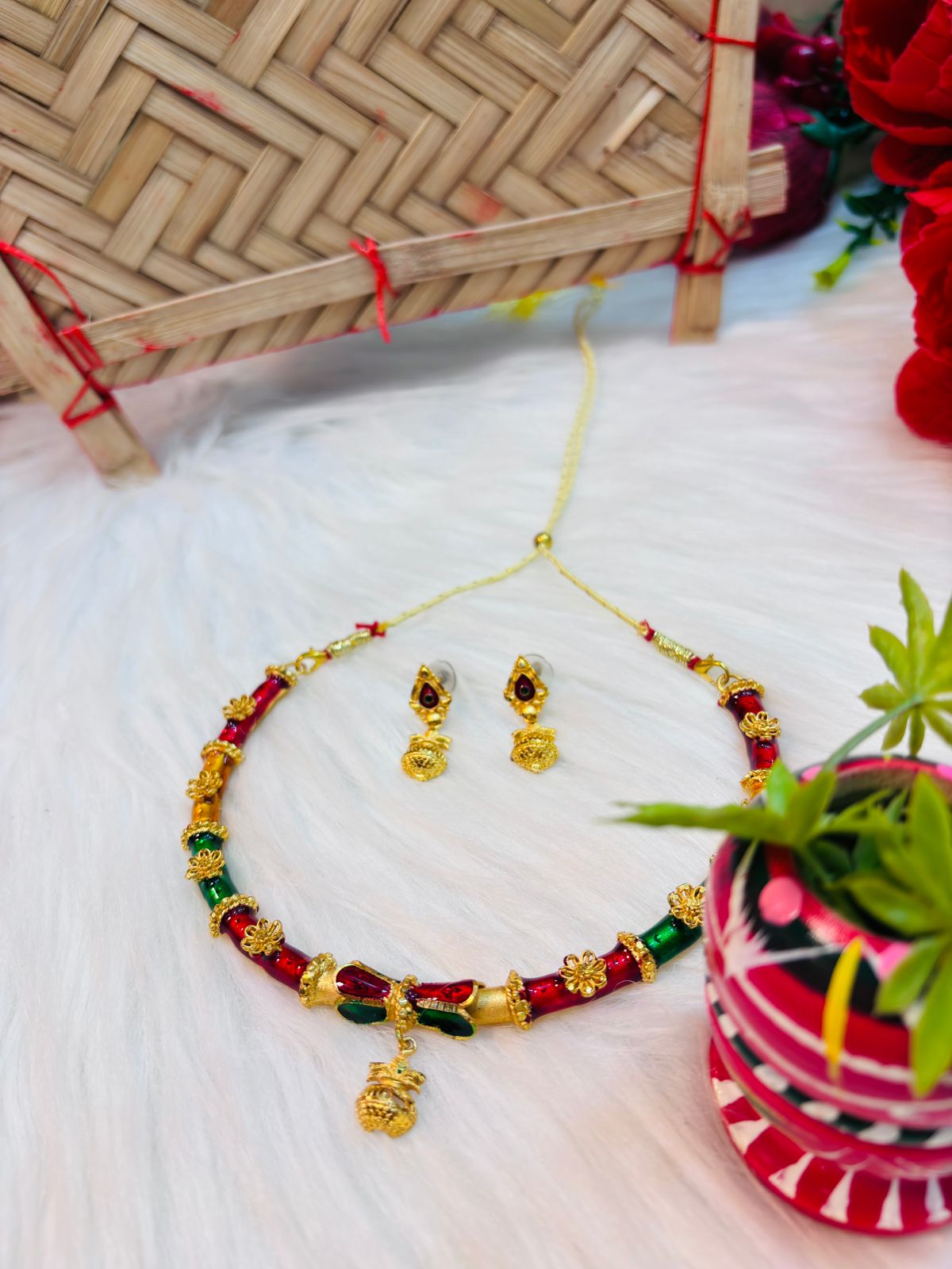 Colors Of Fashion - Gold Plated  Necklace Set