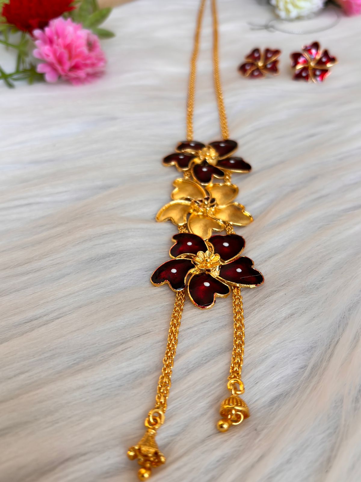 Colors Of Minakari Gold Plated Necklace Set