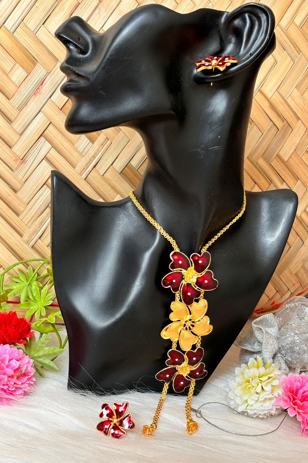 Colors Of Minakari Gold Plated Necklace Set