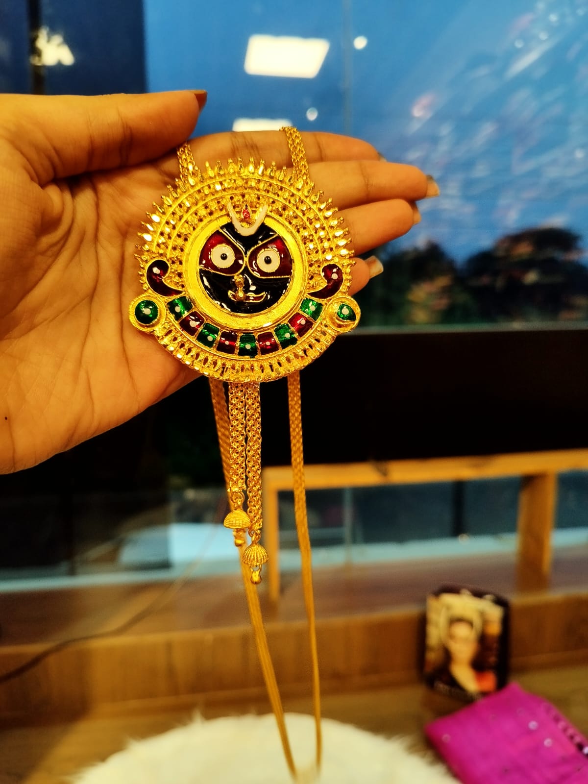 Jai Prabhu Jagannath Gold Plated Tie Chain Set