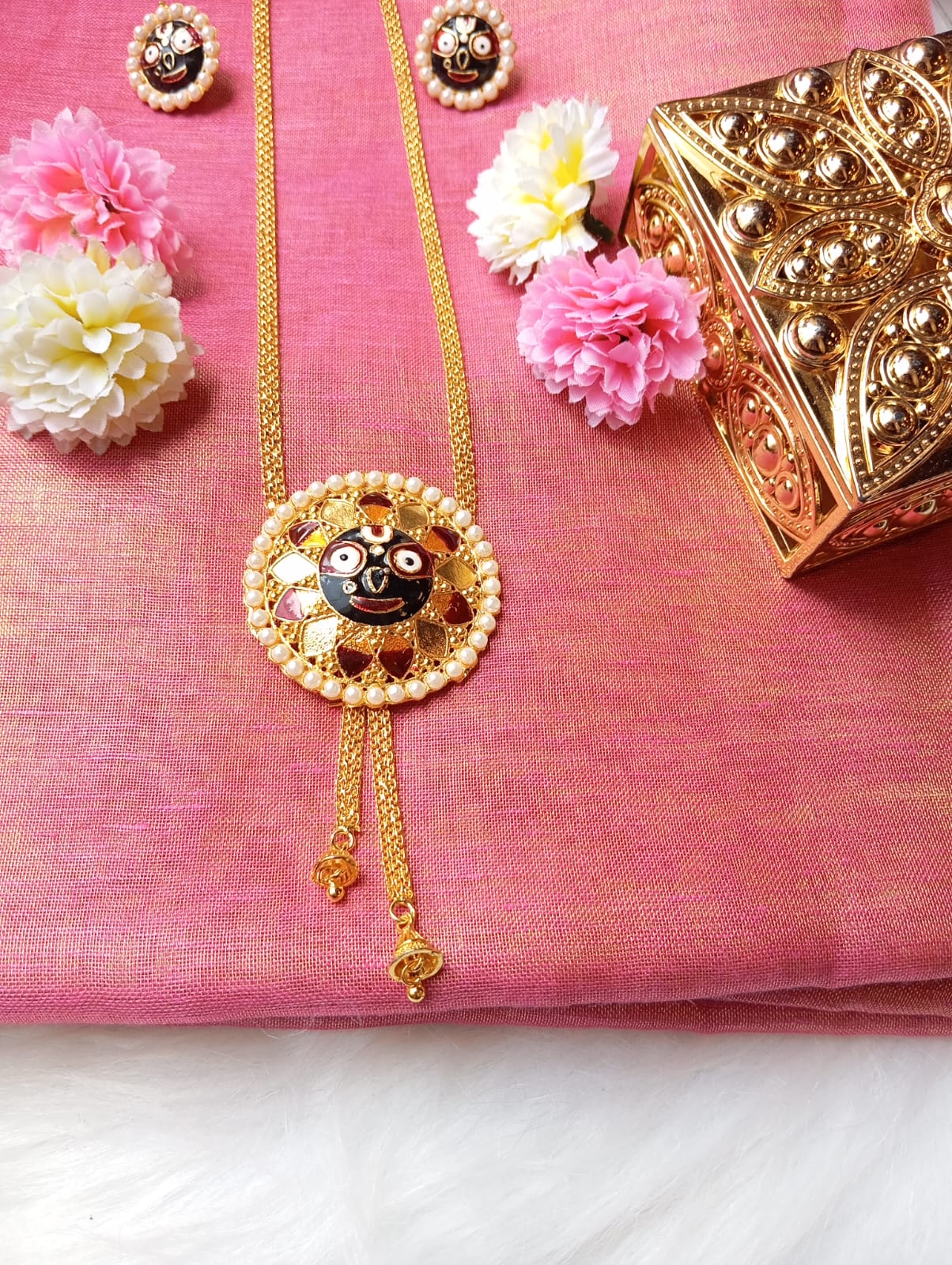 New  Gold Plated Prabhu Jagannath Tie Chain Set