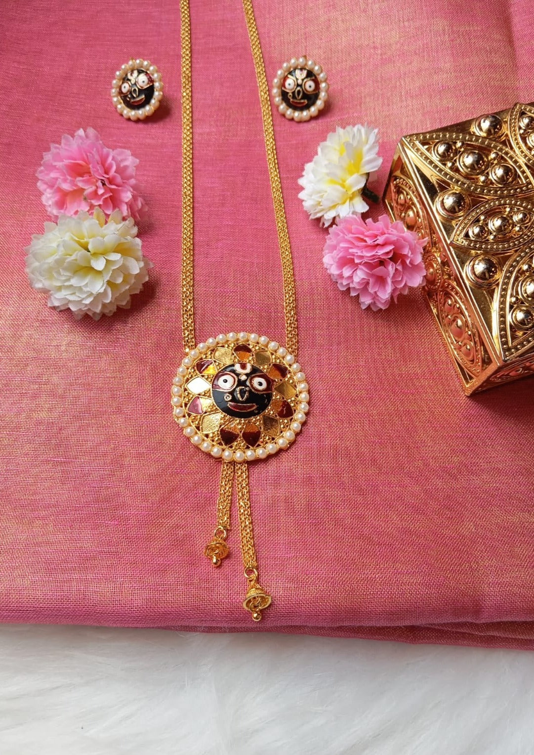 New  Gold Plated Prabhu Jagannath Tie Chain Set